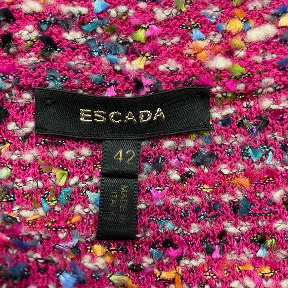 ESCADA PINK MULTI BOUCLE KNIT JACKET - Picture 4 of 6